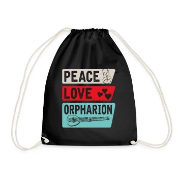 Orpharion Musical Instrument Stringed - Drawstring Bag - black - Front