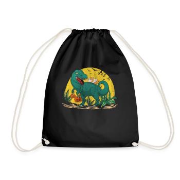 Funny Hamster Above T-Rex Halloween - Turnbeutel - Schwarz - Vorne