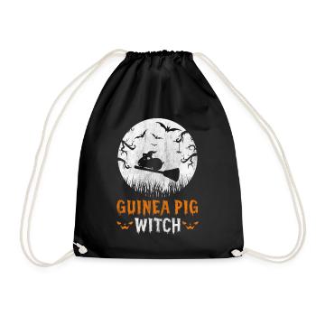 Halloween Guinea Pig Witch Spooky Bats - Turnbeutel - Schwarz - Vorne