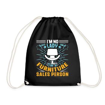 I'm No Lady I'm A Furniture Sales Person Job - Drawstring Bag - black - Front