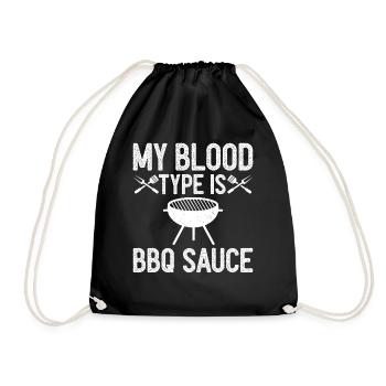 Meine Blutgruppe Ist BBQ-Sauce - Grillspruch - Turnbeutel - Schwarz - Vorne