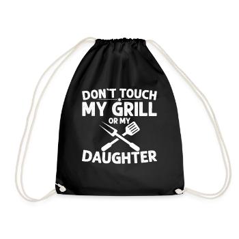 Ne touchez pas mon gril ou ma fille - Sac de sport léger - noir - Devant