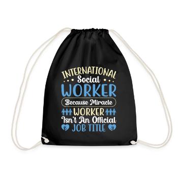 International Social Worker Because Miracle - Turnbeutel - Schwarz - Vorne