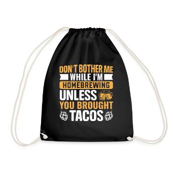 Homebrewing Beer Brewing Alcohol Taco Lover - Turnbeutel - Schwarz - Vorne