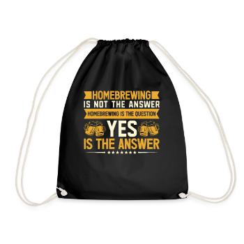 Homebrewing Beer Brewing Alcohol Drinker Alcoholic - Drawstring Bag - black - Front
