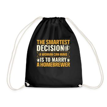 Homebrewing Beer Brewing Alcohol Drinker Alcoholic - Drawstring Bag - black - Front