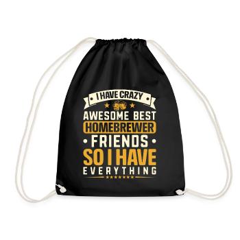 Homebrewing Beer Brewing Alcohol Drinker Alcoholic - Drawstring Bag - black - Front