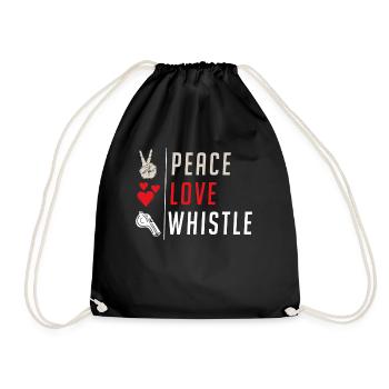 Peace Love Whistle Instrument Blower - Sac de sport léger - noir - Devant