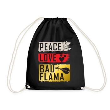 Peace Love Bau Flama Music Instrument - Drawstring Bag - black - Front
