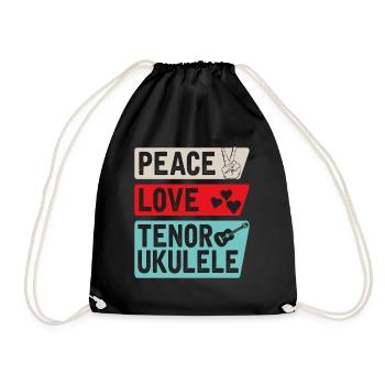 Peace Love Tenor Ukulélé Ukulélé Joueur - Sac de sport léger - noir - Devant