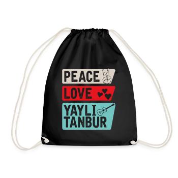 Peace Love Yayli Tanbur Instrument - Sac de sport léger - noir - Devant