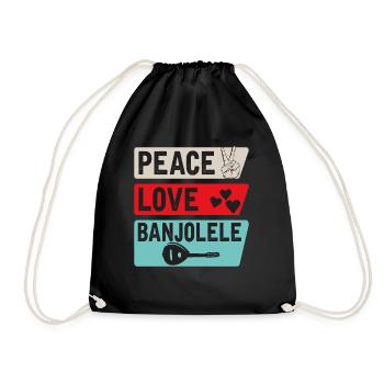 Paix Amour Banjolele Banjo Ukulélé Musique - Sac de sport léger - noir - Devant