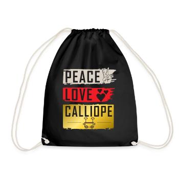 Peace Love Calliope Musical Instrument - Turnbeutel - Schwarz - Vorne