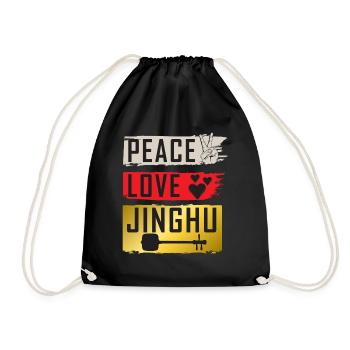 Peace Love Jinghu Musical Instrument - Turnbeutel - Schwarz - Vorne
