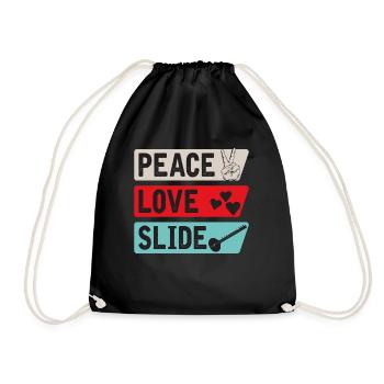 Peace Love Slide Instrument de musique - Sac de sport léger - noir - Devant