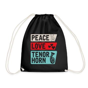 Peace Love Tenor Horn Marching Band - Sac de sport léger - noir - Devant