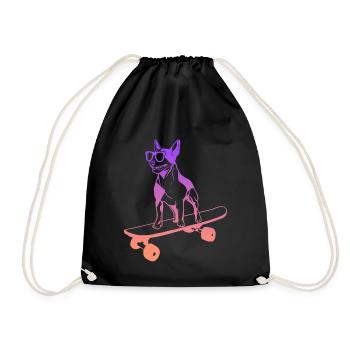 Skateboarding Bull Terrier Skateboard Skater - Sac de sport léger - noir - Devant