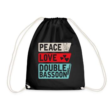 Peace Love Instrument de contrebasson - Sac de sport léger - noir - Devant