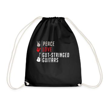 Cut-Stringed Guitars Musical Instrument - Drawstring Bag - black - Front