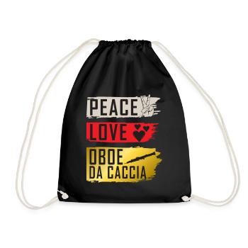 Peace Love Hautbois Da Caccia Instrument - Sac de sport léger - noir - Devant