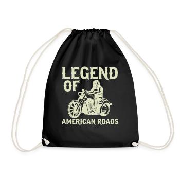 Legend of the American Roads - Drawstring Bag - black - Front