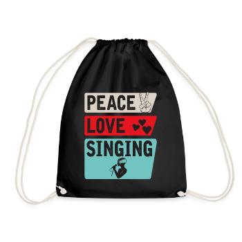 Peace Love Singing Chanteurs Musiciens - Sac de sport léger - noir - Devant