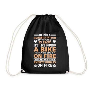 Rehabilitation Social Worker Occupation Job Rehab - Drawstring Bag - black - Front