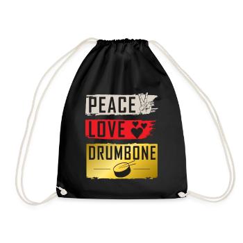 Peace Love Drumbone Musical Instrument - Turnbeutel - Schwarz - Vorne