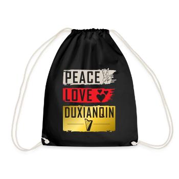 Peace Love Duxianqin String Instrument - Drawstring Bag - black - Front