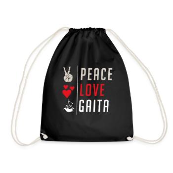 Peace Love Gaita Musical Instrument - Turnbeutel - Schwarz - Vorne