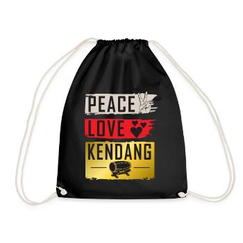 Peace Love Kendang Musical Instrument - Turnbeutel - Schwarz - Vorne