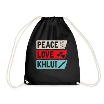 Peace Love Khlui Musical Instrument - Turnbeutel - Schwarz - Vorne