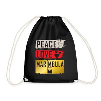 Peace Love Marímbula Musical Instrument - Turnbeutel - Schwarz - Vorne
