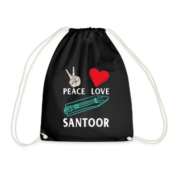 Peace Love Santoor Instrument de musique - Sac de sport léger - noir - Devant