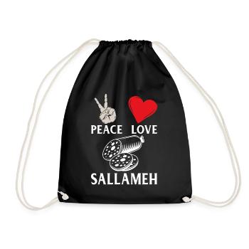 Peace Love Sallameh Music Instrument - Turnbeutel - Schwarz - Vorne