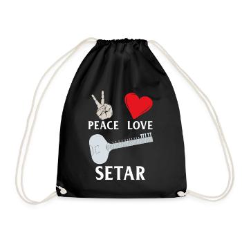 Peace Love Setar Instrument - Sac de sport léger - noir - Devant