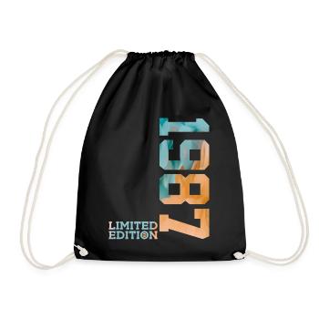 39TH BIRTHDAY LIMITED EDITION 1987 - Drawstring Bag - black - Front