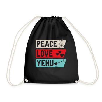 Peace Love Yehu Music Instrument - Turnbeutel - Schwarz - Vorne