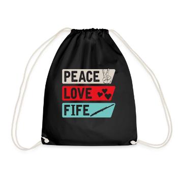 Peace Love Fife Aérophone transversal - Sac de sport léger - noir - Devant