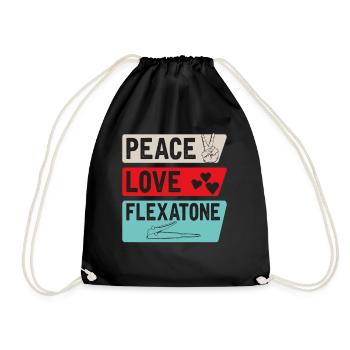 Peace Love Flexatone Music Instrument - Turnbeutel - Schwarz - Vorne