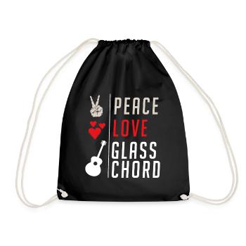 Peace Love Glasschord Musical Instrument - Turnbeutel - Schwarz - Vorne