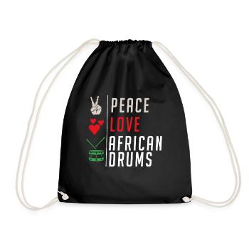 Peace Love Instruments de tambours africains - Sac de sport léger - noir - Devant