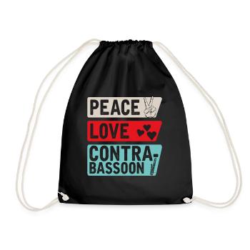 Peace Love Contrabasson Instrument - Sac de sport léger - noir - Devant