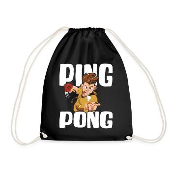 Table Tennis Ping-pong Outfit Table Tennis Player - Drawstring Bag - black - Front
