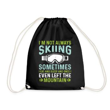 Je ne skie pas toujours, je mange et je dors - Sac de sport léger - noir - Devant