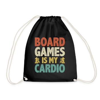 Board Game Is My Cardio Chess Player - Drawstring Bag - black - Front
