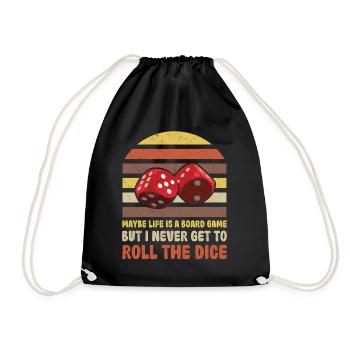 Life Is A Board Game Chess Player Dice - Drawstring Bag - black - Front