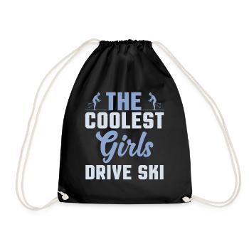 The Coolest Girls Ski - Girls - Drawstring Bag - black - Front