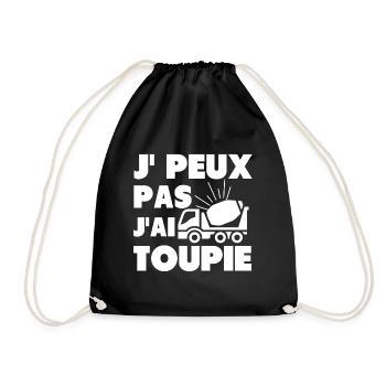 Je Peux Pas J'ai Toupie Cadeau Humour - Sac de sport léger - noir - Devant