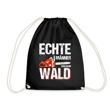 ECHTE MÄNNER SPIELEN IM WALD - Turnbeutel - Schwarz - Vorne